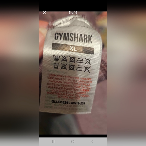 GYMSHARK PURPLE/Heathered Gray Leggings SIZE XL - Picture 5 of 6